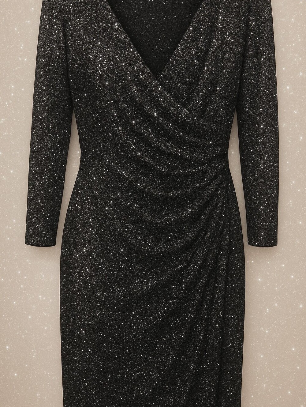 Chaps Sparkle Wrap Midi Dress Size 8